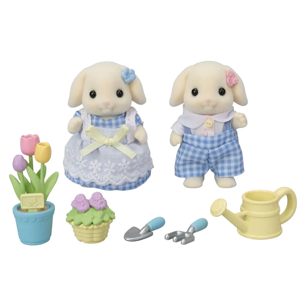 Sylvanian Families Blossom Gardening Set - Flora Rabbit Sister & Brother 5736